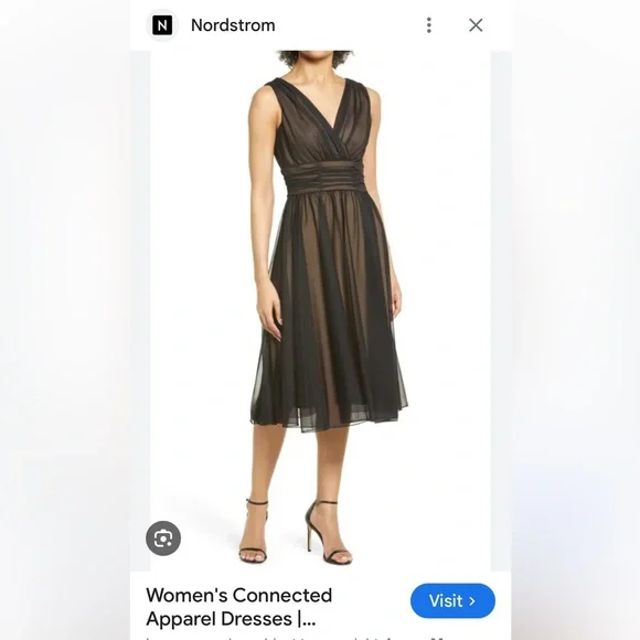 connected apparel black dress Connected Apparel Womens Lace Sequined Evening Dress
